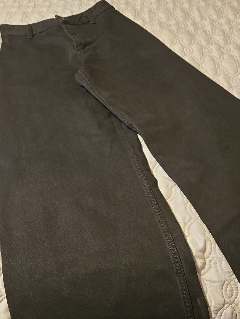 Zara Black Demin Pants High Rise Wide Leg Frayed Hem